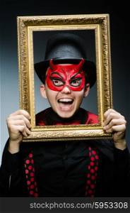 Funny devil with picture frame