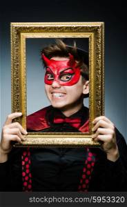 Funny devil with picture frame