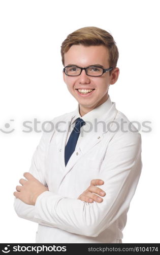 Funny doctor isolated on white