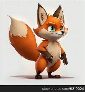 Funny Fox Cartoon Character Illustration Isolated on White Background. Generative ai. High quality illustration. Funny Fox Cartoon Character Illustration Isolated on White Background. Generative ai