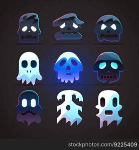 funny ghost scary character ai generated. death fear, holiday mystery, spirit symbol funny ghost scary character illustration. funny ghost scary character ai generated