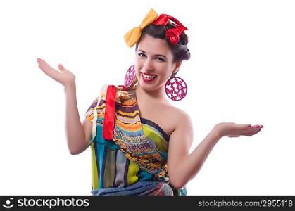 Funny girl isolated on the white background