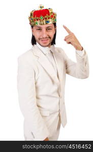 Funny king in white suit