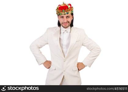 Funny king in white suit