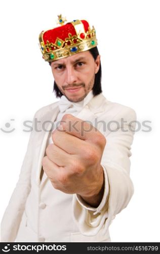 Funny king isolated on the white background