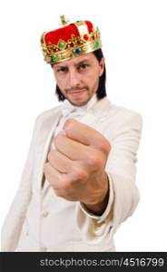 Funny king isolated on the white background