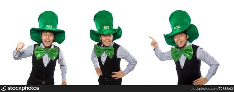 Funny man in saint patrick holiday concept