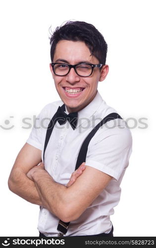 Funny man isolated on the white