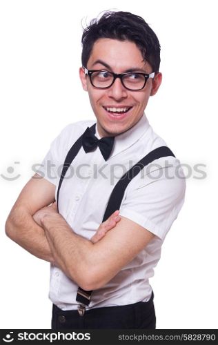 Funny man isolated on the white