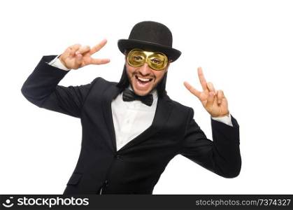 Funny man isolated on white background