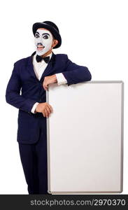 Funny man with blank board