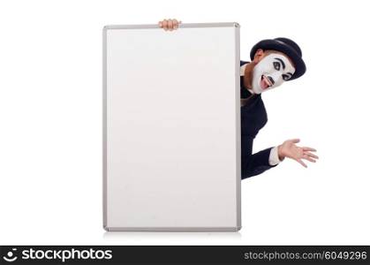 Funny man with blank board