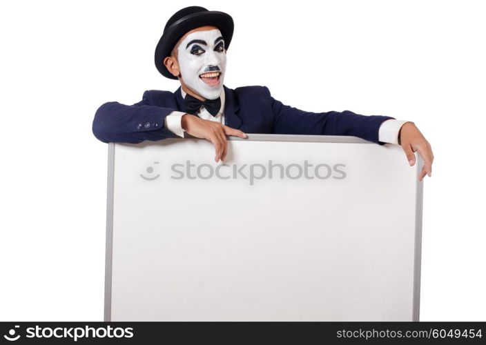 Funny man with blank board