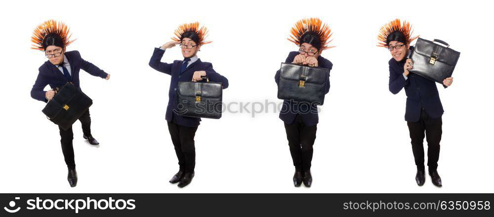 Funny man with mohawk hairstyle