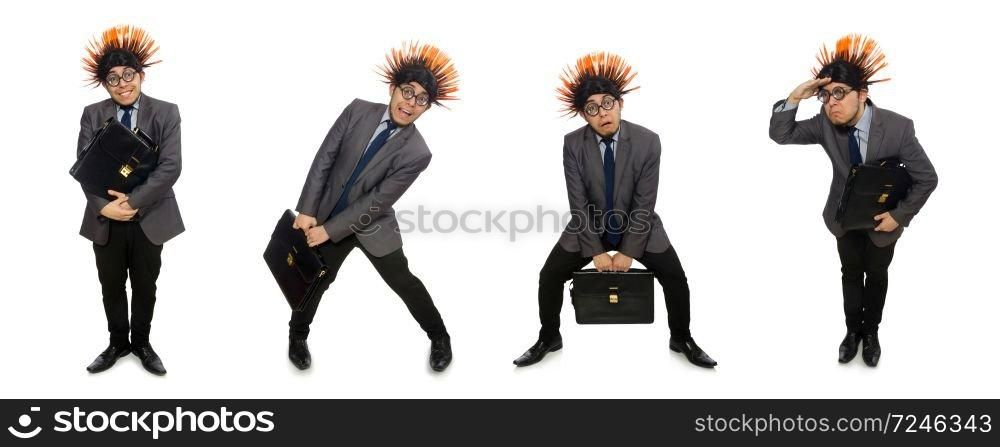 Funny man with mohawk hairstyle