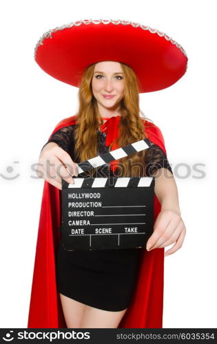 Funny mexican with movie board