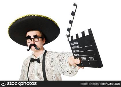 Funny mexican with movie board
