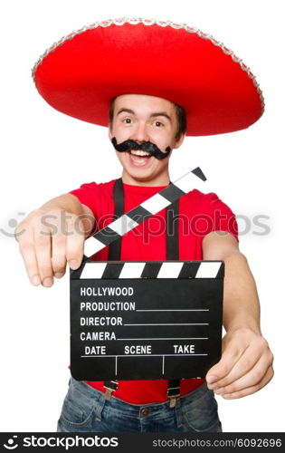 Funny mexican with movie board