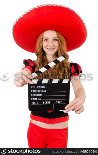 Funny mexican with sombrero hat