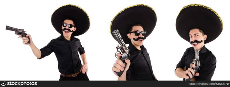 Funny mexican with sombrero hat