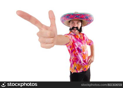 Funny mexican with sombrero hat