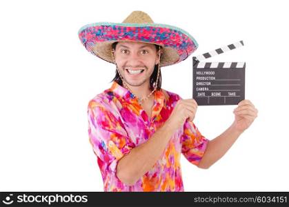 Funny mexican with sombrero hat