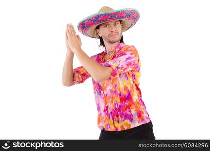 Funny mexican with sombrero hat