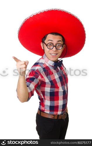 Funny mexican with sombrero hat