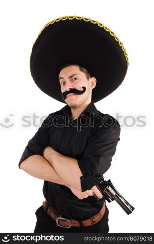 Funny mexican with sombrero hat