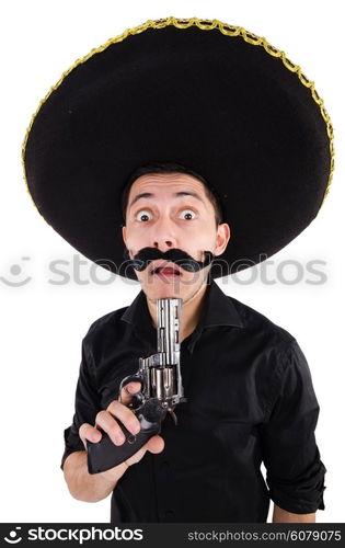 Funny mexican with sombrero hat