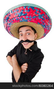 Funny mexican with sombrero hat