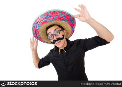 Funny mexican with sombrero hat