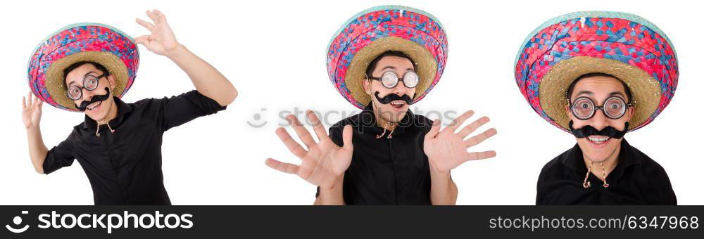 Funny mexican with sombrero hat