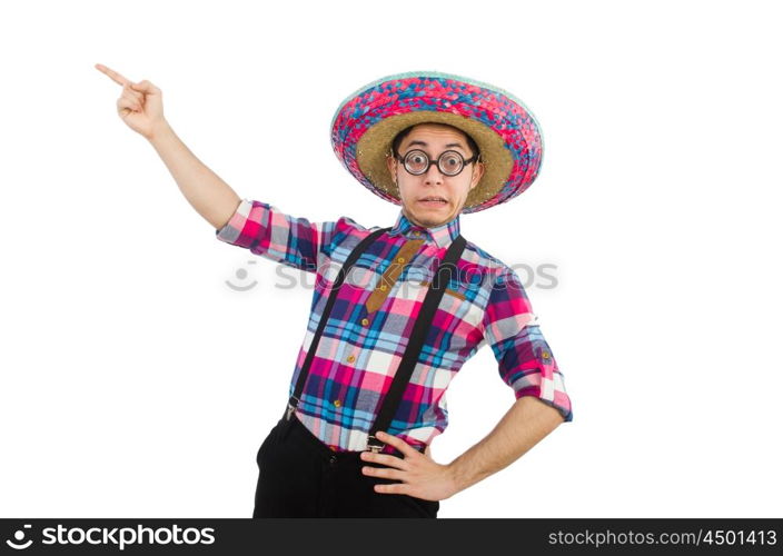 Funny mexican with sombrero in concept