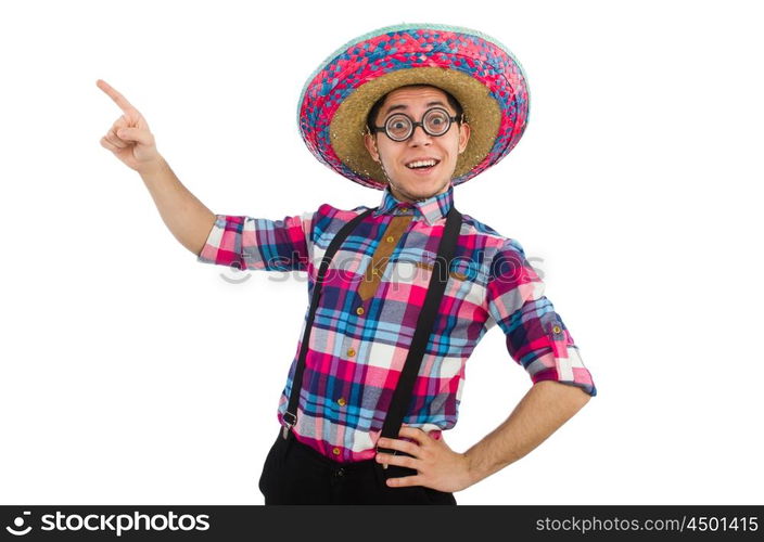 Funny mexican with sombrero in concept