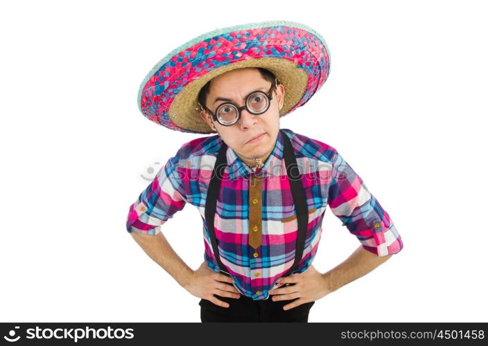 Funny mexican with sombrero in concept