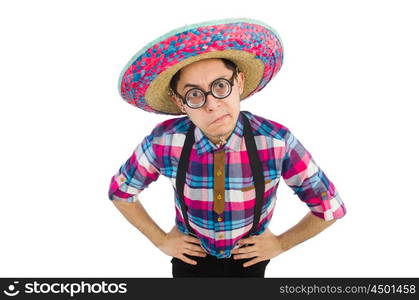 Funny mexican with sombrero in concept