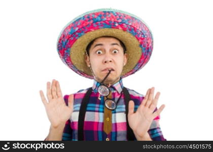 Funny mexican with sombrero in concept