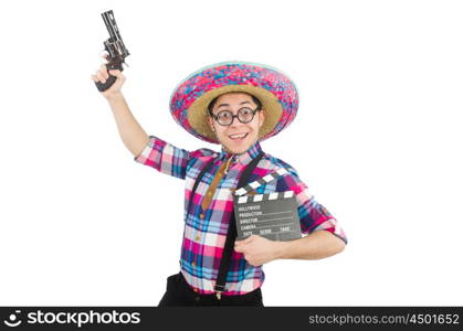 Funny mexican with sombrero in concept