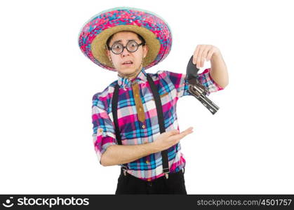 Funny mexican with sombrero in concept