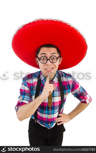 Funny mexican with sombrero in concept