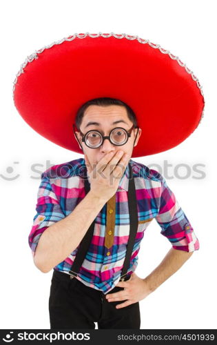 Funny mexican with sombrero in concept