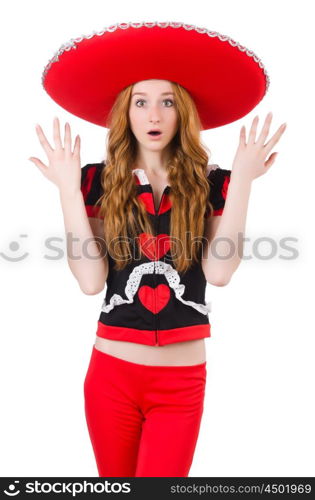 Funny mexican with sombrero in concept