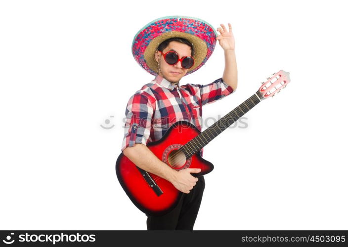 Funny mexican with sombrero in concept