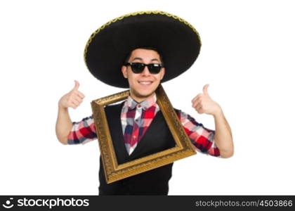 Funny mexican with sombrero in concept