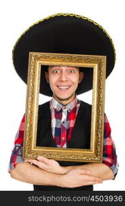 Funny mexican with sombrero in concept