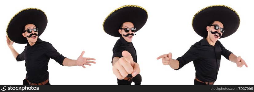 Funny mexican with sombrero in concept