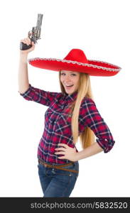 Funny mexican with sombrero in concept