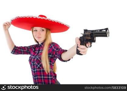 Funny mexican with sombrero in concept