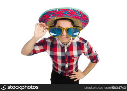 Funny mexican with sombrero in concept